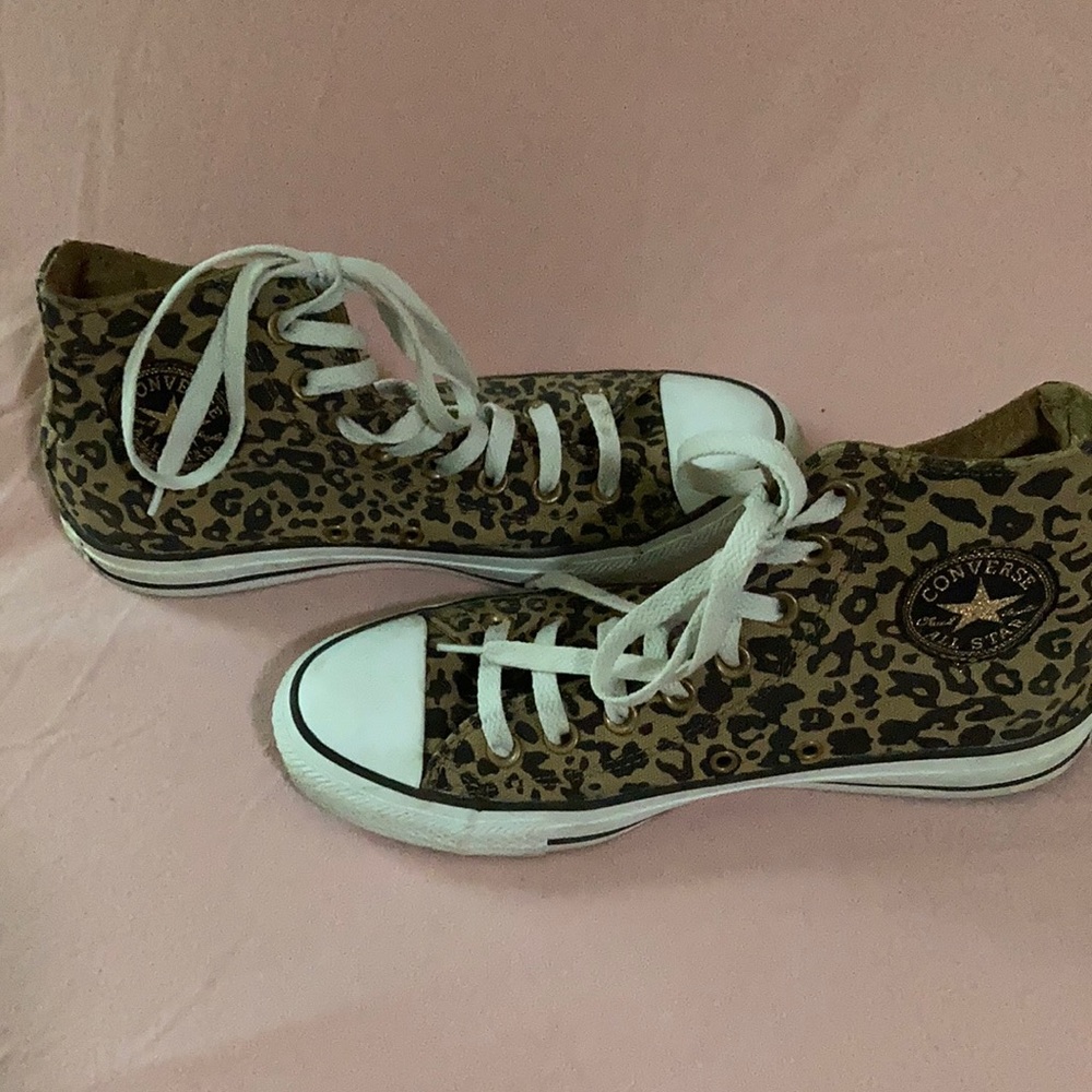 Converse hi-top animal print sneakers
